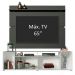 Rack Madesa Cancun e Painel para TV até 65 Polegadas - Branco/Preto/Preto