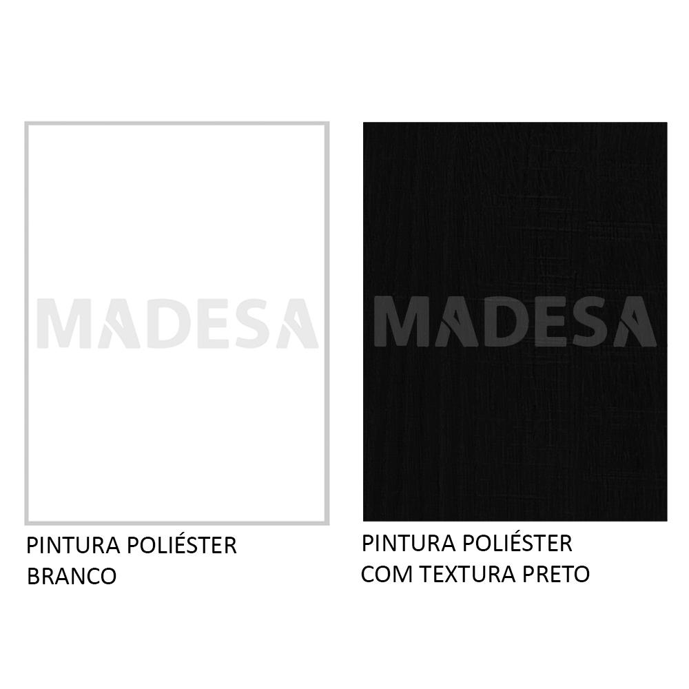 Rack Madesa Cancun e Painel para TV até 65 Polegadas - Branco/Preto/Preto