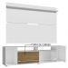 Rack Madesa Cancun e Painel para TV até 65 Polegadas - Branco/Rustic/Branco