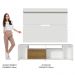 Rack Madesa Cancun e Painel para TV até 65 Polegadas - Branco/Rustic/Branco