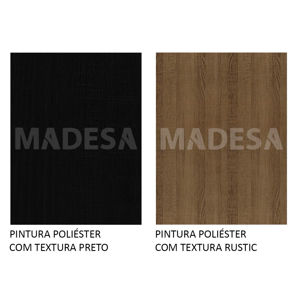 Rack Madesa Cancun e Painel para TV até 65 Polegadas - Preto/Rustic
