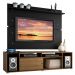 Rack Madesa Cancun e Painel para TV até 65 Polegadas - Rustic/Preto