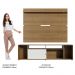 Rack Madesa Cancun e Painel para TV até 65 Polegadas - Rustic/Rustic/Branco
