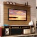 Rack Madesa Cancun e Painel para TV até 65 Polegadas - Rustic/Rustic/Preto