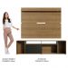 Rack Madesa Cancun e Painel para TV até 65 Polegadas - Rustic/Rustic/Preto