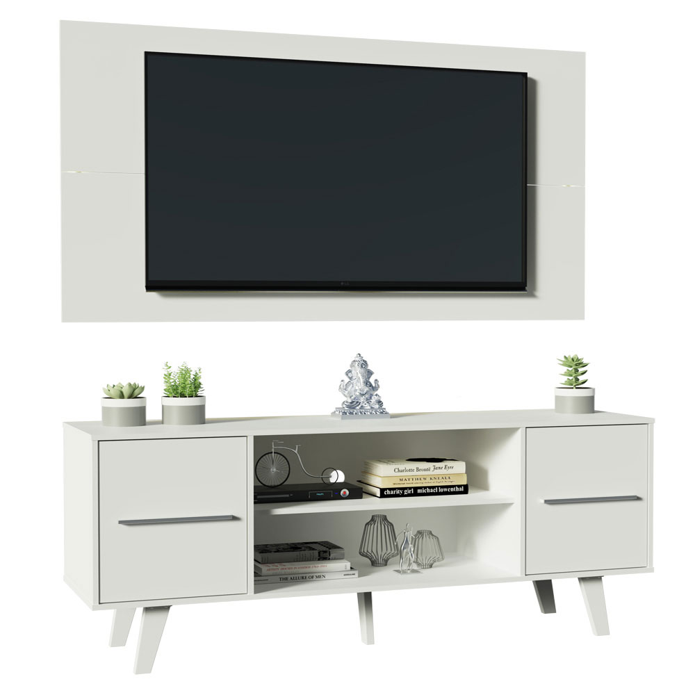 Rack Madesa Copenhagen e Painel para TV até 55 Polegadas