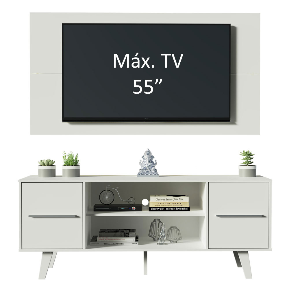 Rack Madesa Copenhagen e Painel para TV até 55 Polegadas
