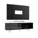 Rack Madesa Dubai com Pés e Painel para TV até 58 Polegadas - Preto/Preto 8N77