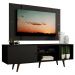 Rack Madesa Dubai com Pés e Painel para TV até 58 Polegadas - Preto/Rustic 8ND8