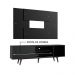 Rack Madesa Dubai com Pés e Painel para TV até 58 Polegadas - Preto/Rustic 8ND8