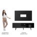 Rack Madesa Dubai com Pés e Painel para TV até 58 Polegadas - Preto/Rustic 8ND8