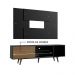 Rack Madesa Dubai com Pés e Painel para TV até 58 Polegadas - Preto/Rustic D8D8