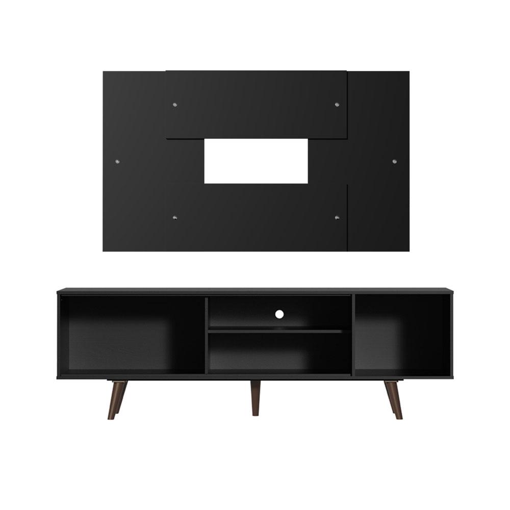 Rack Madesa Dubai com Pés e Painel para TV até 58 Polegadas - Preto/Rustic D8D8