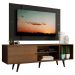 Rack Madesa Dubai com Pés e Painel para TV até 58 Polegadas - Rustic/Preto 5ZD8