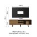 Rack Madesa Dubai com Pés e Painel para TV até 58 Polegadas - Rustic/Preto 5ZD8