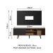 Rack Madesa Dubai com Pés e Painel para TV até 58 Polegadas - Rustic/Preto 7KD8