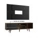 Rack Madesa Dubai com Pés e Painel para TV até 58 Polegadas - Rustic/Preto 7KD8