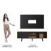 Rack Madesa Dubai com Pés e Painel para TV até 58 Polegadas - Rustic/Preto 7KD8