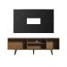 Rack Madesa Dubai com Pés e Painel para TV até 58 Polegadas - Rustic/Preto 7KD8