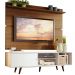 Rack Madesa Dubai e Painel para TV até 65 Polegadas com Pés - Branco/Rustic 095Z