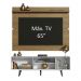 Rack Madesa Dubai e Painel para TV até 65 Polegadas com Pés - Branco/Rustic 095Z