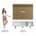 Rack Madesa Dubai e Painel para TV até 65 Polegadas com Pés - Branco/Rustic 095Z