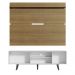 Rack Madesa Dubai e Painel para TV até 65 Polegadas com Pés - Branco/Rustic 095Z