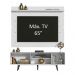Rack Madesa Dubai e Painel para TV até 65 Polegadas com Pés - Branco/Rustic