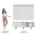 Rack Madesa Dubai e Painel para TV até 65 Polegadas com Pés - Branco/Rustic