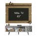 Rack Madesa Dubai e Painel para TV até 65 Polegadas com Pés - Branco/Rustic 9B5Z