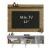 Rack Madesa Dubai e Painel para TV até 65 Polegadas com Pés - Branco/Rustic 9B6E