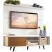 Rack Madesa Dubai e Painel para TV até 65 Polegadas com Pés - Branco/Rustic 9B9B