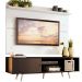 Rack Madesa Dubai e Painel para TV até 65 Polegadas com Pés - Preto/Branco 8N09