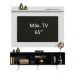 Rack Madesa Dubai e Painel para TV até 65 Polegadas com Pés - Preto/Branco 8N09