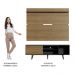 Rack Madesa Dubai e Painel para TV até 65 Polegadas com Pés - Preto/Rustic D85Z