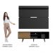 Rack Madesa Dubai e Painel para TV até 65 Polegadas com Pés - Preto/Rustic D8D8