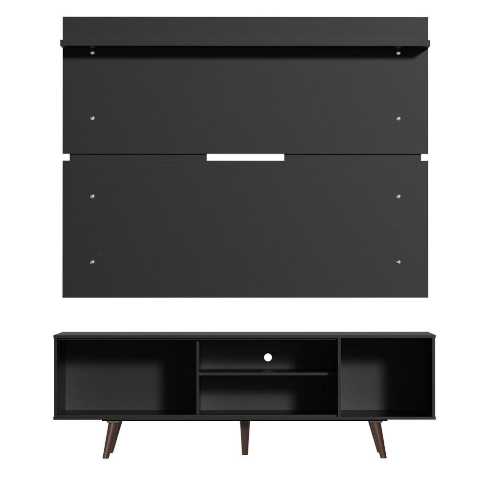 Rack Madesa Dubai e Painel para TV até 65 Polegadas com Pés - Preto/Rustic D8D8