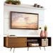 Rack Madesa Dubai e Painel para TV até 65 Polegadas com Pés - Rustic/Branco 5Z09