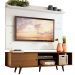 Rack Madesa Dubai e Painel para TV até 65 Polegadas com Pés - Rustic/Branco 5Z9B