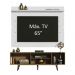Rack Madesa Dubai e Painel para TV até 65 Polegadas com Pés - Rustic/Branco 5Z9B