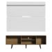 Rack Madesa Dubai e Painel para TV até 65 Polegadas com Pés - Rustic/Branco 5Z9B