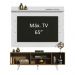 Rack Madesa Dubai e Painel para TV até 65 Polegadas com Pés - Rustic/Branco 6E09