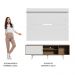 Rack Madesa Dubai e Painel para TV até 65 Polegadas com Pés - Rustic/Branco 6E09