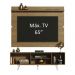 Rack Madesa Dubai e Painel para TV até 65 Polegadas com Pés - Rustic/Branco 6E6E