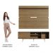 Rack Madesa Dubai e Painel para TV até 65 Polegadas com Pés - Rustic/Branco