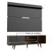 Rack Madesa Dubai e Painel para TV até 65 Polegadas com Pés - Rustic/Preto 7KD8