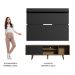 Rack Madesa Dubai e Painel para TV até 65 Polegadas com Pés - Rustic/Preto 7KD8