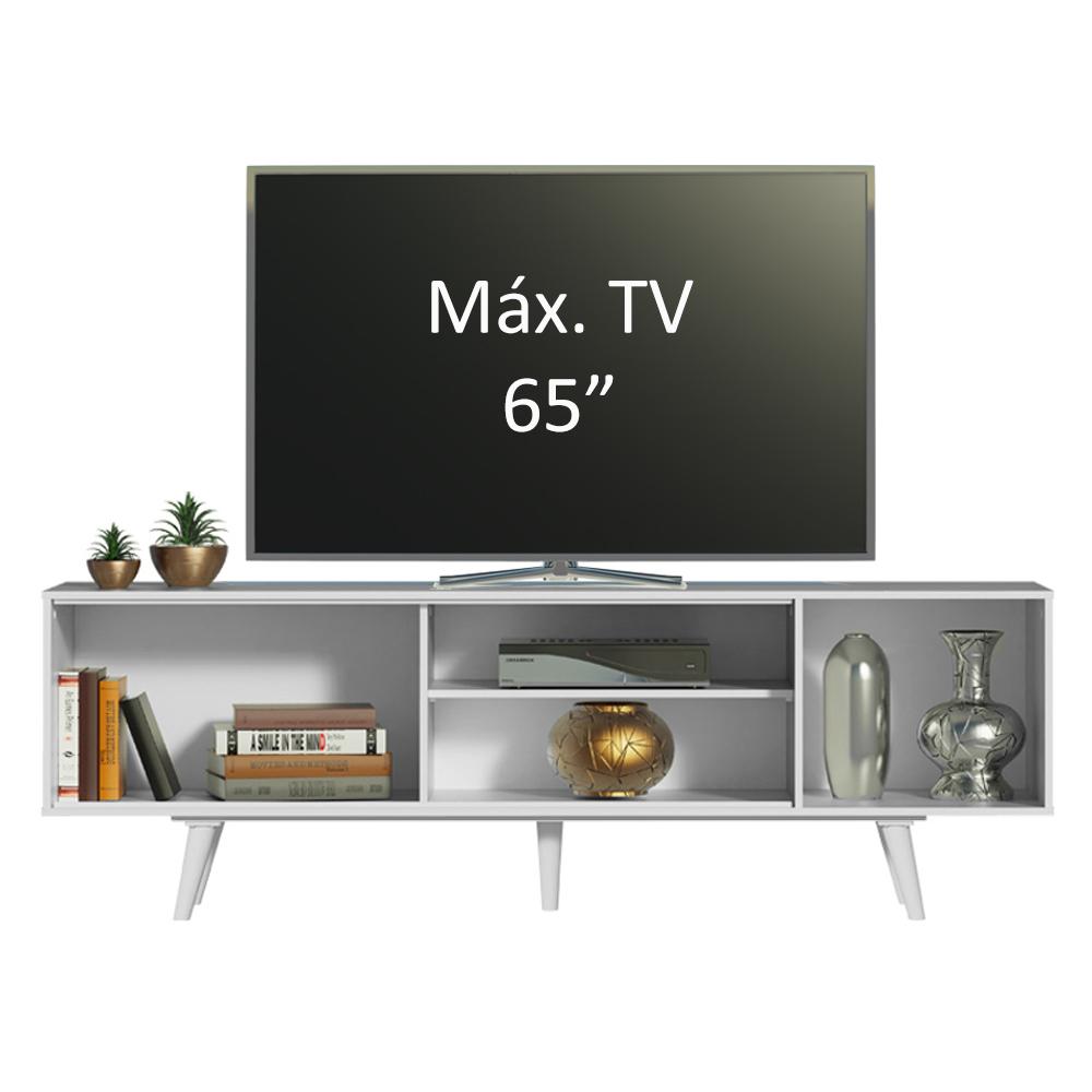 Rack Madesa Dubai para TV até 65 Polegadas com Pés - Branco