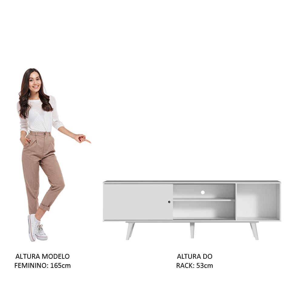 Rack Madesa Dubai para TV até 65 Polegadas com Pés - Branco