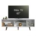 Rack Madesa Dubai para TV até 65 Polegadas com Pés - Branco/Rustic